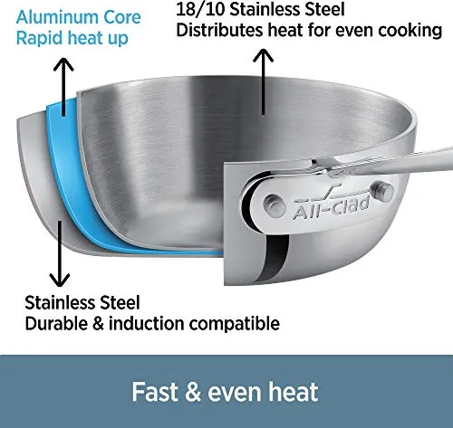 All-Clad D3 3-Ply Stainless Steel Fry Pan