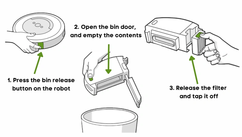 How to empty roomba bin